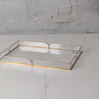 Поднос метал и стъкло