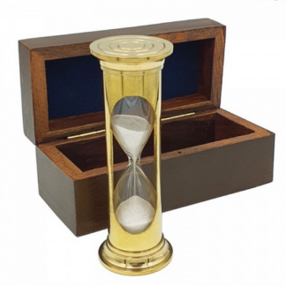 Пясъчен Часовник от месинг в дървена кутийка